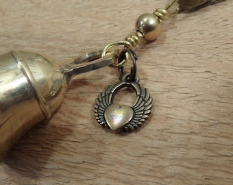 Guardian biker Bell, heart wing charm, bell for motorcycles, Biker gift, stocking stuffer, biker bell, gift for biker, motorcycle bell