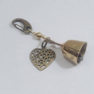 Guardian Biker Bell, heart charm, bell for motorcycles, Brass Bell, Biker gift, stocking stuffer, gift for biker, motorcycle bell