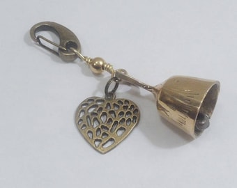 Guardian Biker Bell, heart charm, bell for motorcycles, Brass Bell, Biker gift, stocking stuffer, gift for biker, motorcycle bell