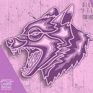 Wolf Laser Cut File, Wildlife DXF, Animal Head SVG, Layered Papercut, Instant Download dwg cdr ai eps, Cricut Crafts