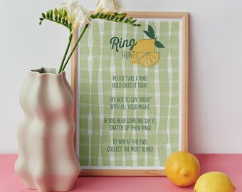 Ring Hunt Sign | Main Squeeze Themed Bridal Shower Decor