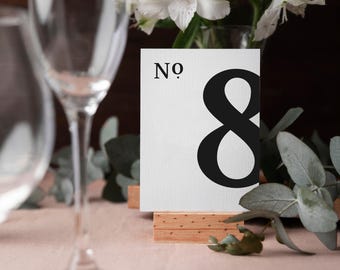 Elegant Wedding Table Numbers 1-20 | Bride + Groom Card (Instant Download)