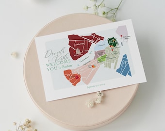 Custom City Postcard | Personalized favor, memory for Events and Weddings