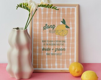 Song Request Sign | Main Squeeze Themed Bridal Shower Decor