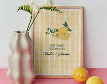Date Night Sign | Main Squeeze Themed Bridal Shower Decor