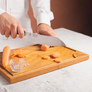 Iroko Wood Cutting and Serving Board - 35cm x 25cm x 1.8cm, Durable, Stylish, Perfect for Kitchen and Dining Use