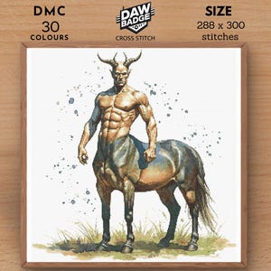 Centaur Cross Stitch Pattern: Watercolor Fantasy Animal (PDF, SVG)