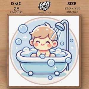 Baby Bath Nursery New Girl Boy Baby Cross Stitch Pattern Baby Cute Gift Large Cross Stitch