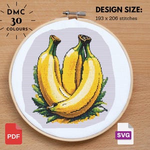 Banana Cross Stitch   Banana Pattern   Vegetable Fruit Embroidery    Fruit Garden Plant Simple Nature Cross Stitch   Digital xstitch    PDF