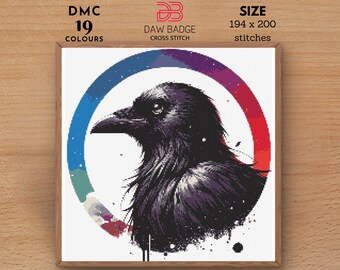 Black Raven Halloween Pattern Halloween xstitch Pumpkin Cross Stitch  Horror Cross Stitch Scary Cross Stitch Instant Download PDF