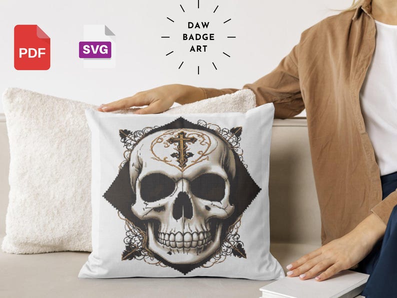 Gothic Skull Cross Stitch Pattern: Halloween Horror (instant Download ...