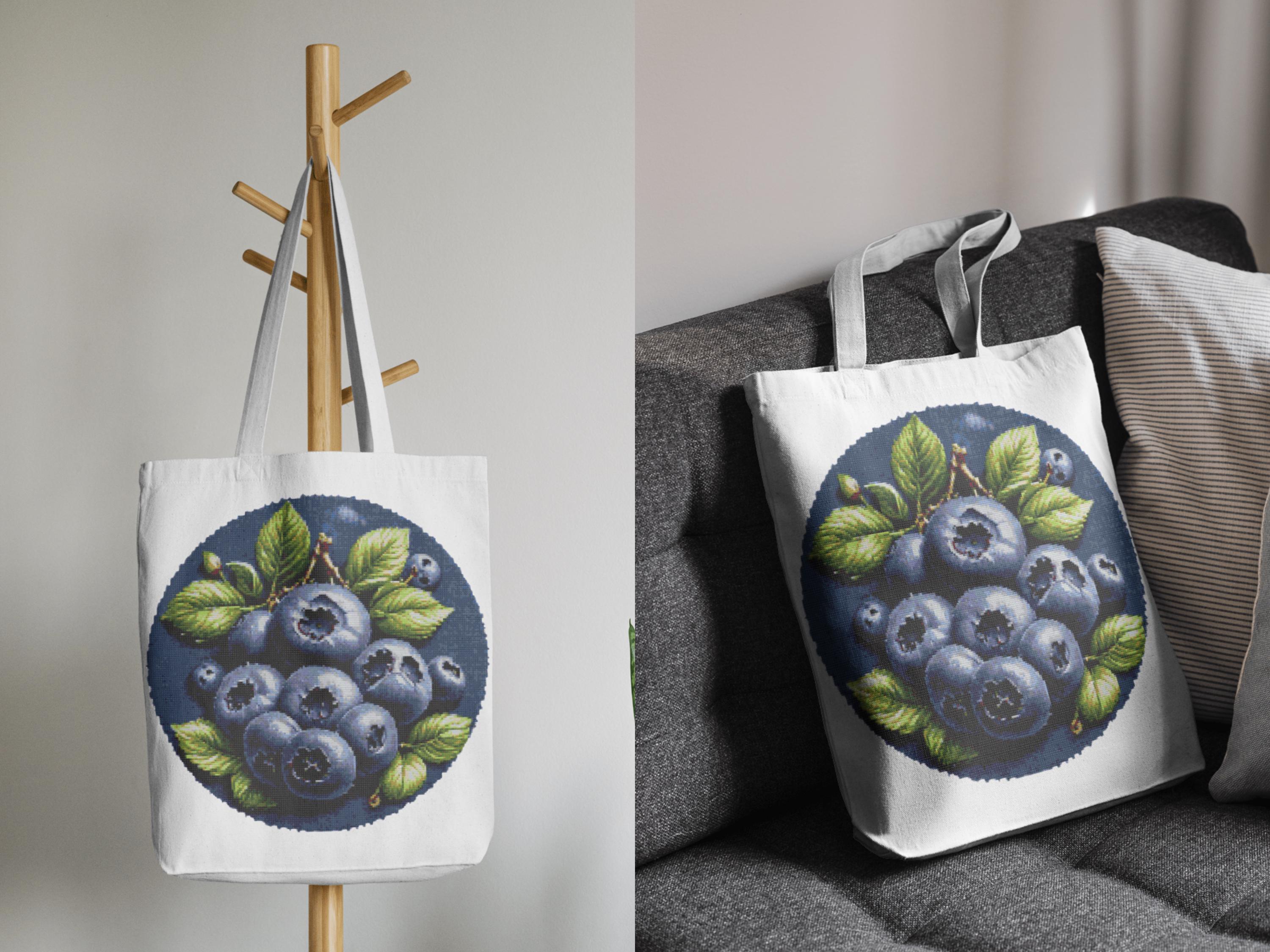 ブルーベリーさん専用 ブルーベリーのクロスステッチパターン：フルーツガーデン刺繍（PDF