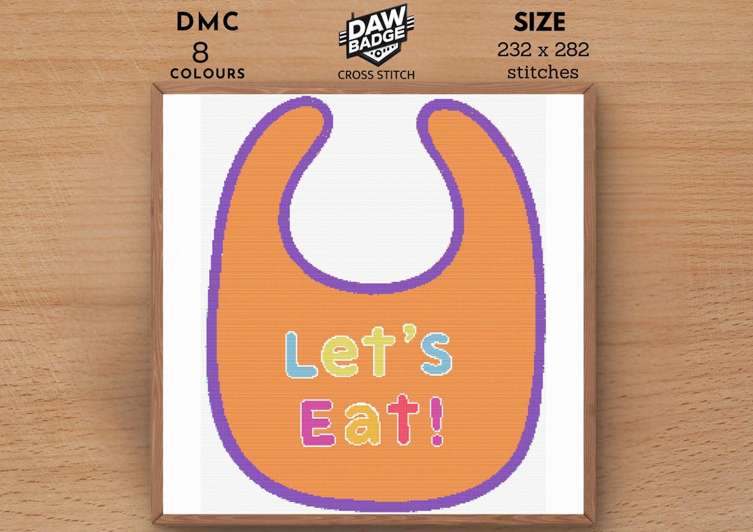 Baby Bib Cross Stitch Pattern: Modern Nursery Embroidery (PDF Pattern ...