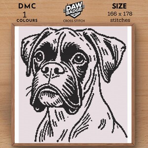 Boxer Hund Kreuzstich-Muster: Tierstickerei Stickdatei (PDF)