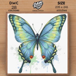 Butterfly Watercolor Animals Large Cross Stitch Pattern Animal Embroidery Hands on Design Store Surface Pattern Instant Download PDF
