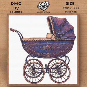 New Stroller Nursery Room Birth Sampler Cross Stitch Pattern Baby Cute Large Cross Stitch