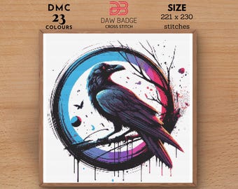 Black Raven Halloween Pattern Halloween xstitch Pumpkin Cross Stitch  Horror Cross Stitch Scary Cross Stitch Instant Download PDF