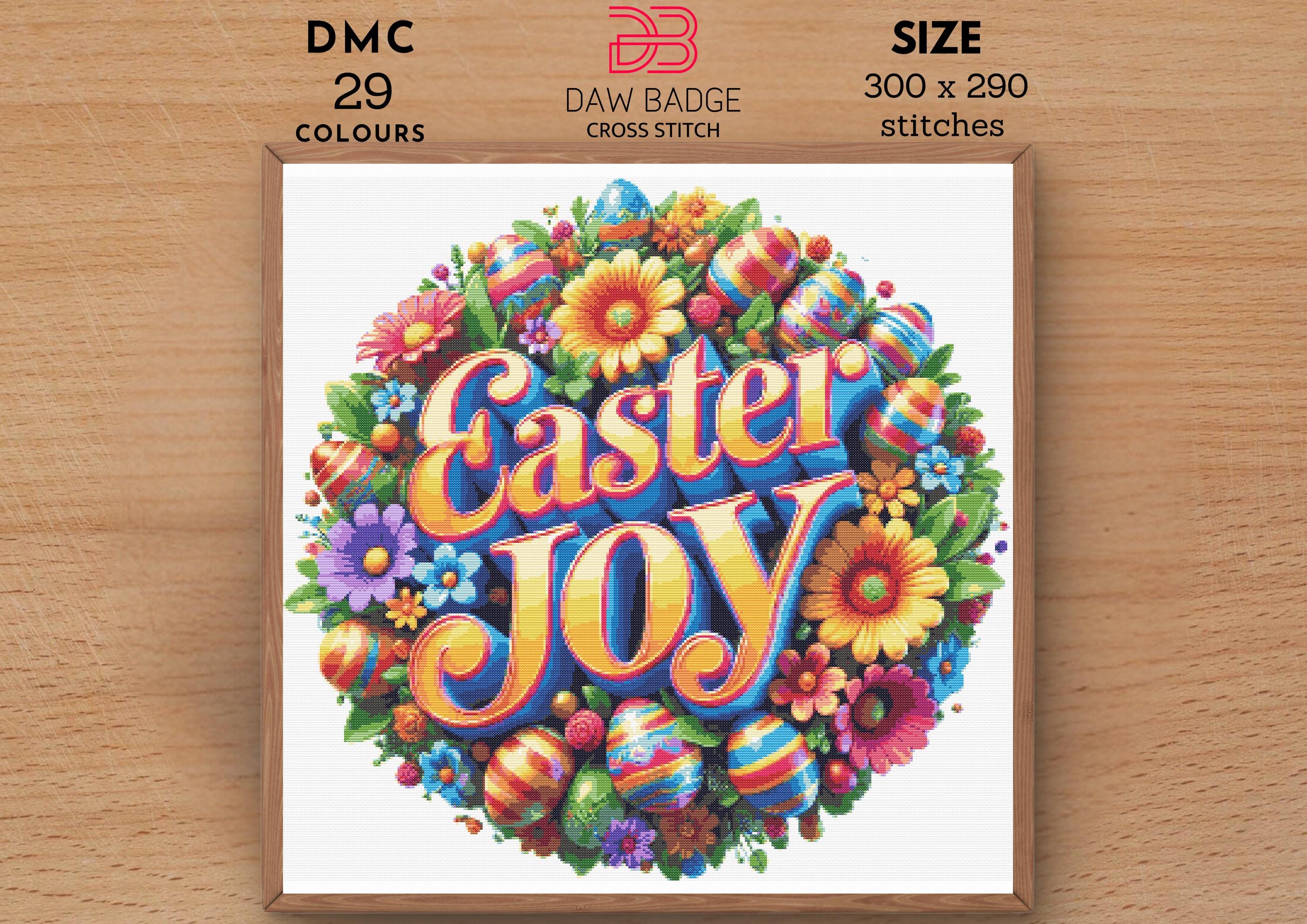 イースタージョイハッピーイースタークロスステッチパターンPDF
