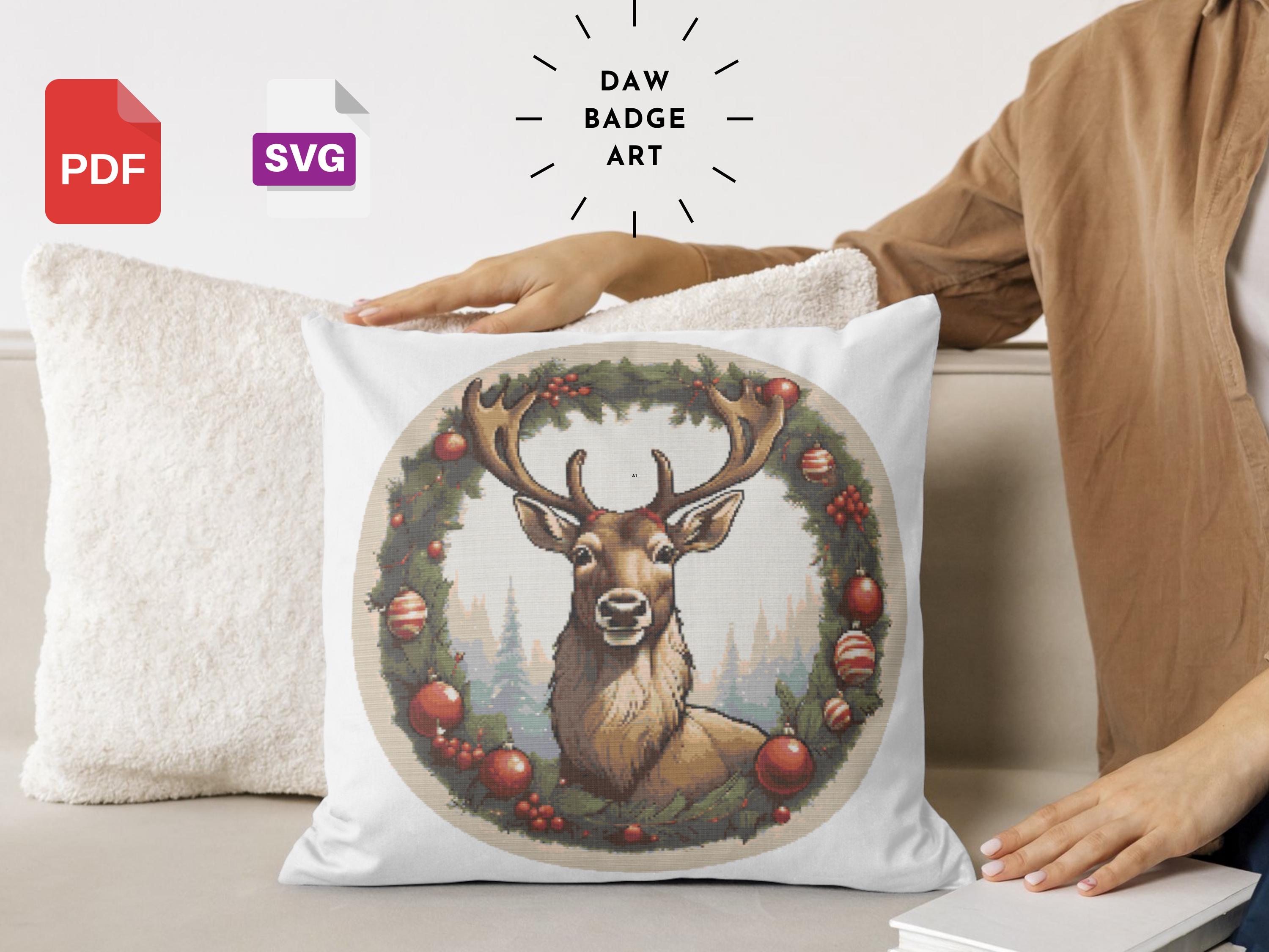 となかいページ クリスマスのトナカイのクロスステッチパターン：ホリデーサンプラー