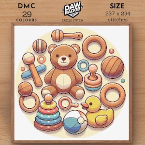 New Baby Toys Nursery Girl Boy Cross Stitch PDF Pattern Baby Cute Large Cross Stitch