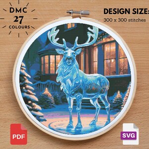 Sculptures de glace de Noël au point de croix, broderie de Noël, Noël au point de croix, Noël au point de croix, échantillon de décoration de Noël PDF