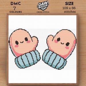 Baby Mittens Cross Stitch Pattern: Family, Nursery Gift (PDF Pattern)