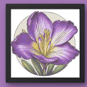 RIOLIS Fragrant Freesia Cross Stitch Kit - Floral Embroidery 9.75x13 For Beginners