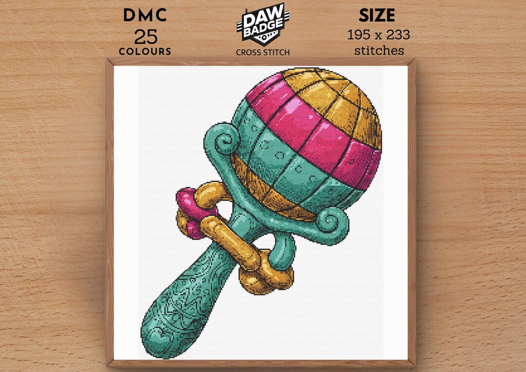 Baby Rattle Cross Stitch Pattern: Nursery Decor (PDF Pattern) - Etsy