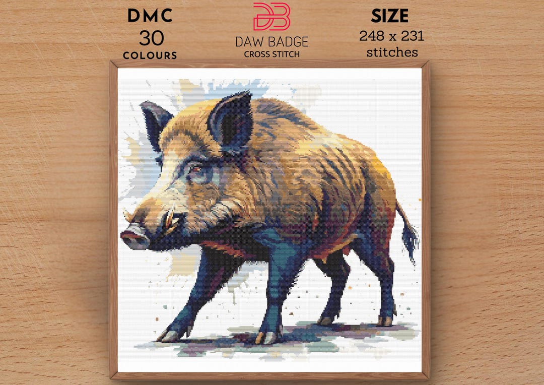 Wild Boar Watercolor Cross Stitch Pattern: Animal Embroidery (PDF) - Etsy