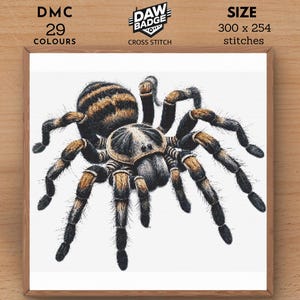Patrón de punto de cruz de araña: Bordado de animales en acuarela (Descarga en PDF)
