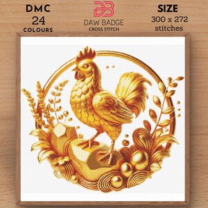 Golden Chick Hatching Happy Easter Cross Stitch Pattern PDF Designs, Easter Bunny Egg Embroidery Pattern