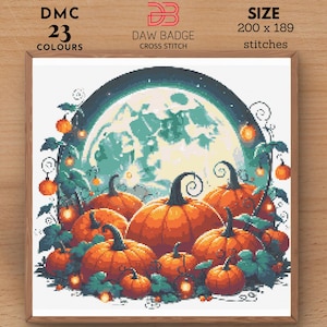 Pumpkin Patch Halloween Pattern Halloween xstitch Pumpkin Cross Stitch Horror Cross Stitch Scary Cross Stitch Instant Download PDF