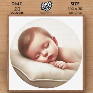 New Baby Sleeping Nursery Shower Newborn Cross Stitch Gift Pattern Family Baby Cute Large Cross Stitch