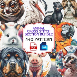 Aquarell Tier Kreuzstich Bundle Set Muster Bundle Großes Tier Kreuzstich Stickerei Gesamter Shop-Abschnitt Bundle