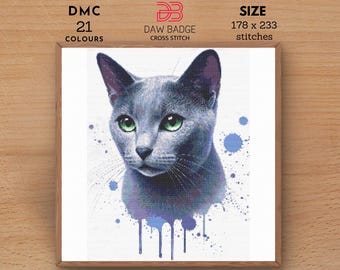 ロシアンブルーキャットママクロスステッチPDFパターン - Etsy 日本