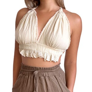 Cotton Top,  Bohemian Festival Top - 100% Cotton, Hippie Top, Boho Style Clothing, Yoga Bra Top