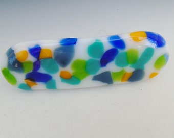 Multicolor Fused Glass Barette