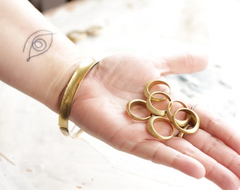 R O M A. Raw Brass Boho Ring, Boho Ring, Statement Ring, Lightweight Ring, Gift for Her, Cast Ring, Modern Ring | Leah Pastrana