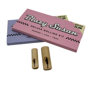 Cartine Blazy Susan King Size Slim rosa o viola + filtri + vassoio - Disponibili con i nostri OrganitipS personalizzati "Silhouette"
