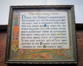 Antique Framed Nursery Rhyme Art Nouveau Print, JB Downie