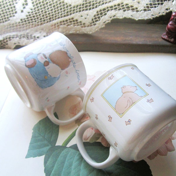 A Child's Cup by Michel & Company • 2 Vintage 1980's Keepsake Cocoa Mugs by Artist Kathy Orr • Scotty Dogs • Made in Korea, 2 Cute Kids Mugs