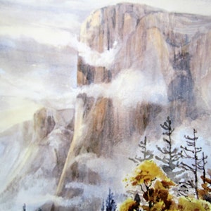 2 Vintage Yosemite Nature Prints, 1982 Jane Gyer Watercolor Prints, EL CAPITAN, YOSEMITE Art Prints, California’s Sierra Nevada Landscape