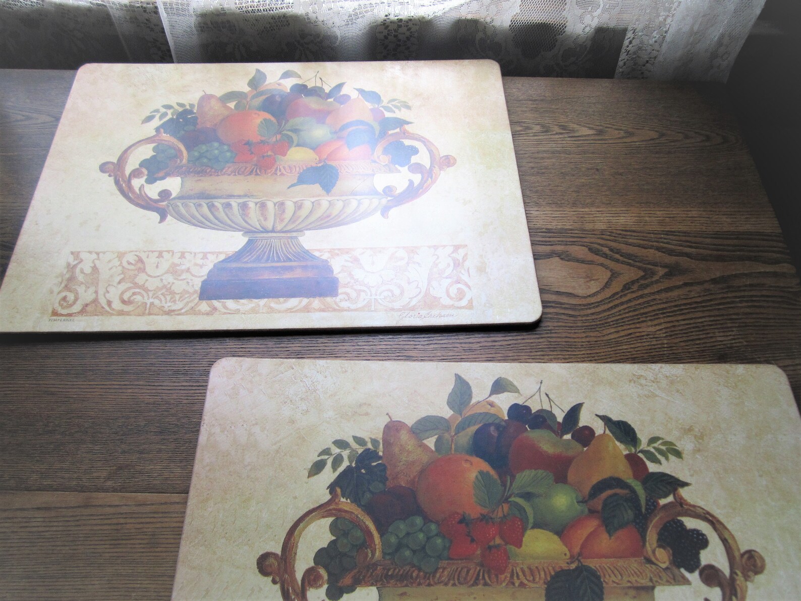4 Vintage Pimpernel Placemats Superabundant Fruit Urn Art Etsy