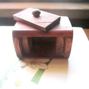 Handmade Chunky Little Box, Natural Wood Box Decor, Bo Ho Weddings, Tiny Wood Drawer, Ring Bearers Box, 1970&#39;s 80&#39;s Hippie Box, Jewelry Box