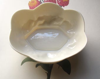 Vintage Belleek Scallop Bowl, Made in Ireland, Seashells and Coral, 1980's Luster Finish Porcelain