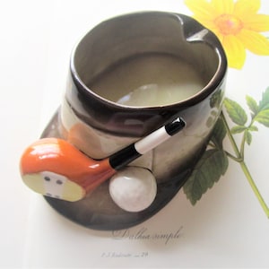 Fathers Day Pottery, Vintage Golf Decor, Lefton&#39;s Cigar, Cigarillo, Ceramic, 1950&#39;s 60&#39;s Pipe Ashtray, Cigar, Pipe Holder, Tobacciana Smoker