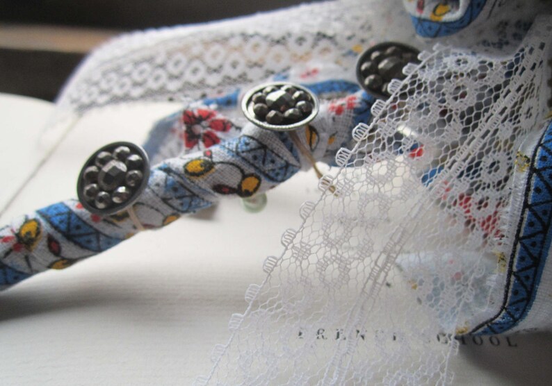 Music Deities Cultural Textile India Fabric Wedding Bouquet Prayer OOAK Handmade Flowers
