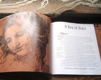 Vintage Leonardo da Vinci Kids Art Book, First Edition