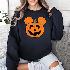 Disney Halloween Mickey Mouse Pumpkin Crewneck Sweatshirt Kids Costume Cute Halloween Party Adult Sweater