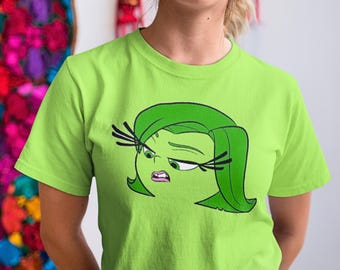 Camiseta para niños de Inside Out 2 Disgust, camiseta extragrande de Halloween, camisetas familiares a juego de Disney, camisetas de personajes de Inside Out para adultos, disfraz